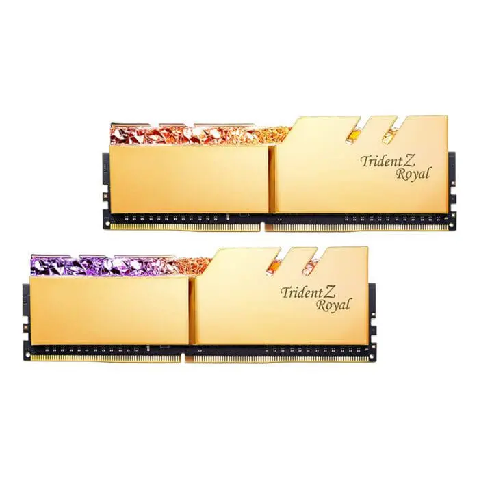 رم دسکتاپ DDR4 دو کاناله 3200 مگاهرتز CL16 جی اسکیل مدل Trident Z Royal Gold ظرفیت 16 گیگابایت