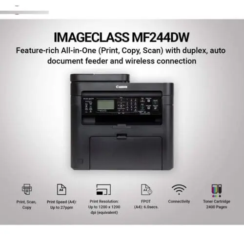 پرینتر چندکاره لیزری کانن مدل imageCLASS MF244dw
