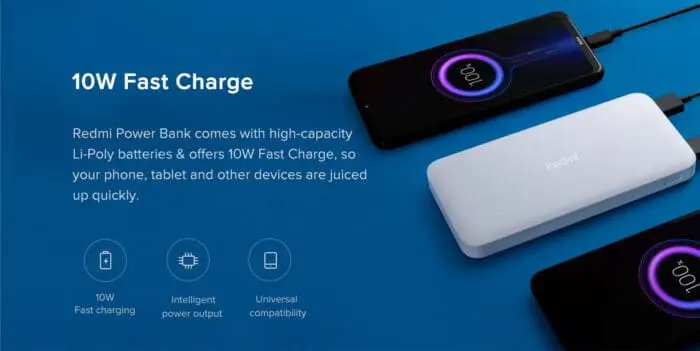 پاوربانک شیائومی مدل Redmi با ظرفیت 10000 میلی آمپر ساعت Redmi 10000mAh Power Bank اورجینال با گارانتی - Image 4