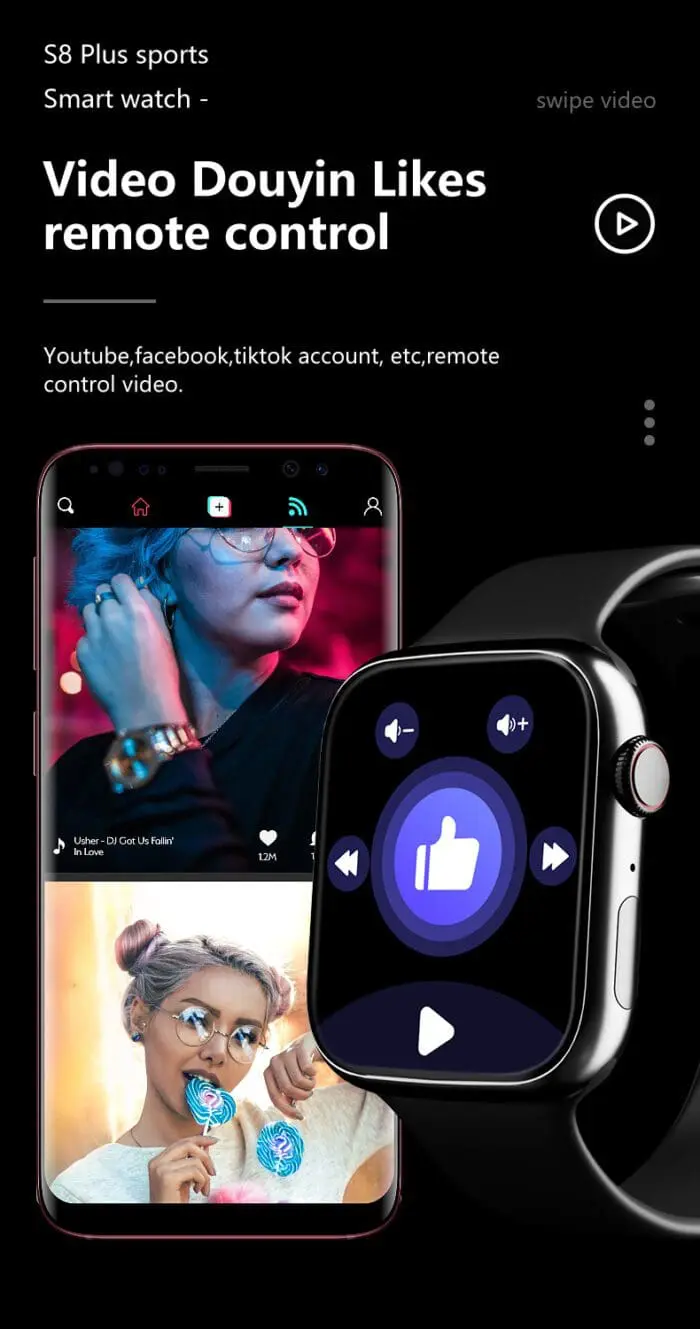 ساعت هوشمند مدل S8 PLUS  با گارانتی Pink-silner-black - Image 3