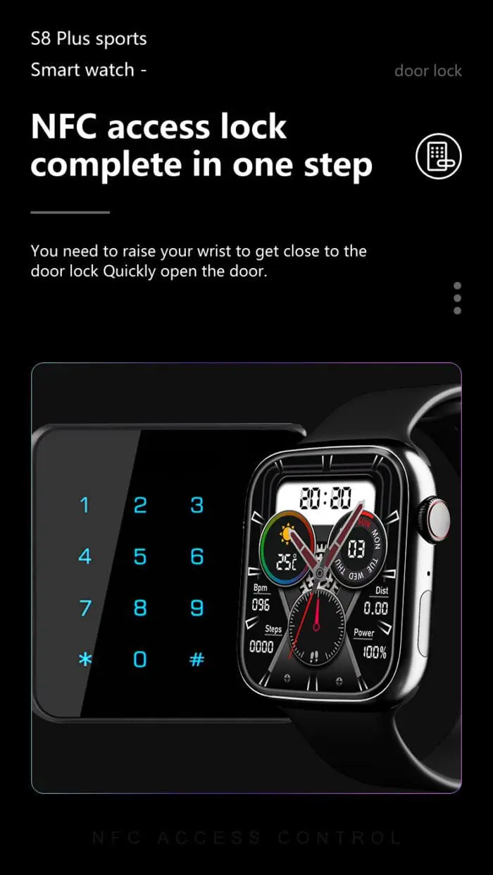 ساعت هوشمند مدل S8 PLUS  با گارانتی Pink-silner-black - Image 12