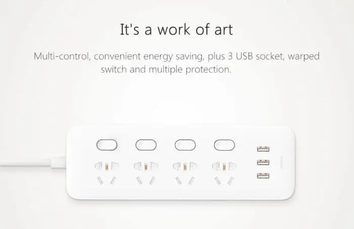 چندراهی و شارژر شیائومی ا Mi Power Strip 4 Socket 3 USB اورجینال پلمپ ارسال فوری - Image 6