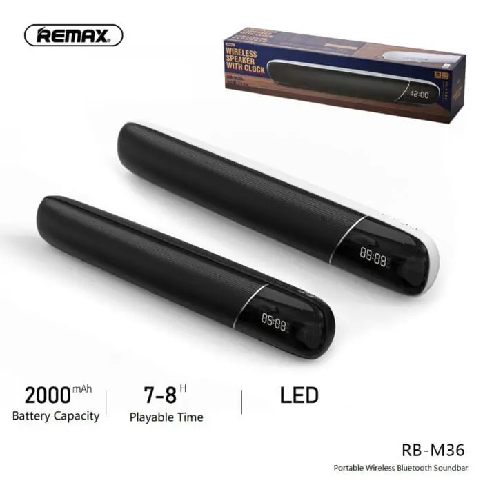 اسپیکر بلوتوث ریمکس Remax RB-M36 Clock Controlled Desktop Bluetooth Speaker توان 10 وات (اورجینال پلمپ ارسال فوری) - Image 12