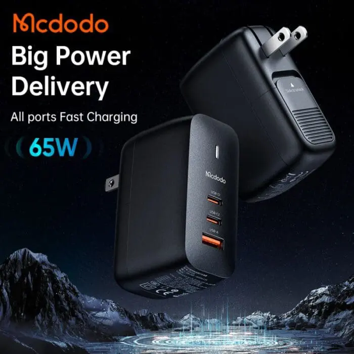 شارژر آداپتور دیواری 3 پورت 65 وات مک دودو مدل MCDODO CH-8442 GAN (پک اورجینال پلمپ ارسال فوری) - Image 6