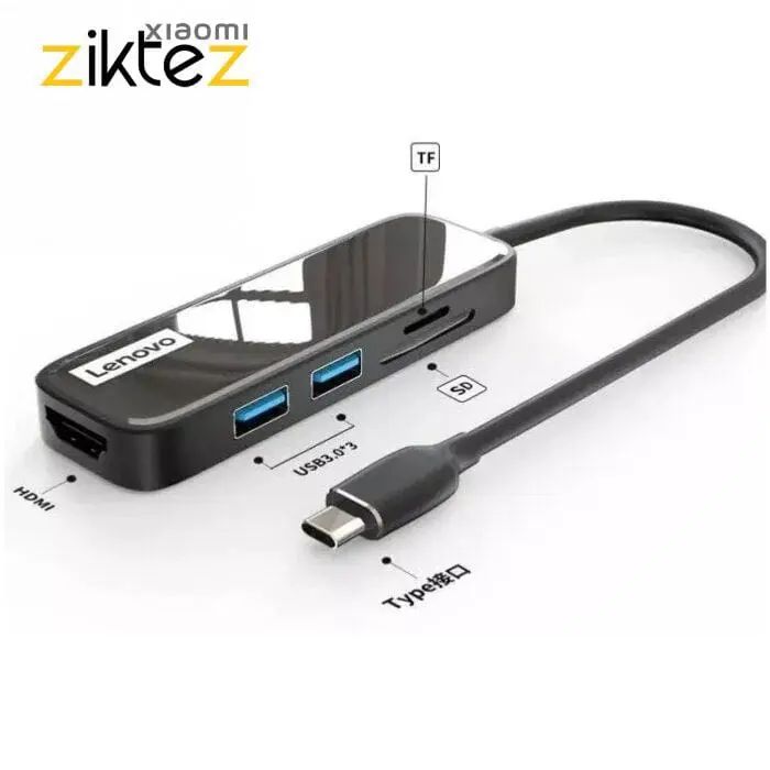 هاب مبدل 5 پورت لنوو EH05 ا Lenovo EH05 5Port Type C HUB(اورجینال اصلی ارسال فوری) - Image 4