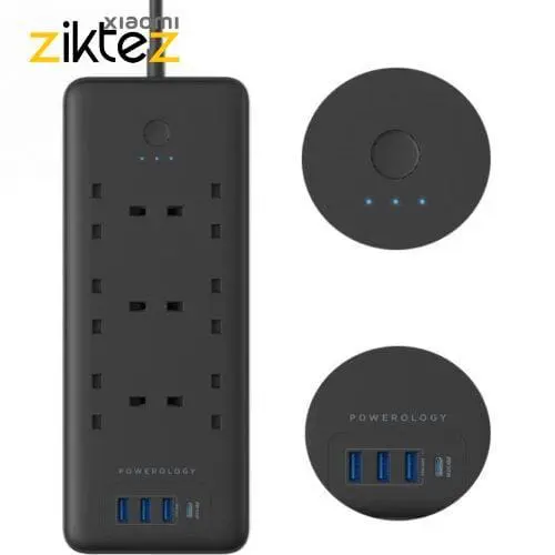 چند راهی برق و USB هوشمند پاورولوژی Powerology Smart Multiport Socket PSMSUPD (پلمپ ـ اورجینال) فروشگاه اینترنتی زیکتز