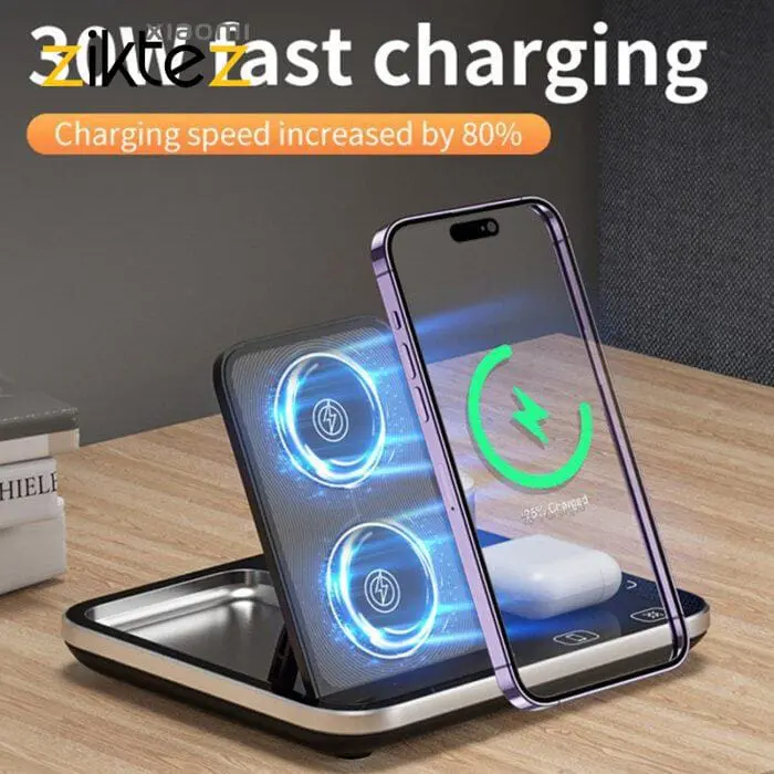 استند شارژ بی سیم 4 در 1 گرین لاین مدل Green Lion 4 in 1 Wireless Charging Station 2 توان 15 وات (اصل پلمپ ارسال فوری) - Image 4