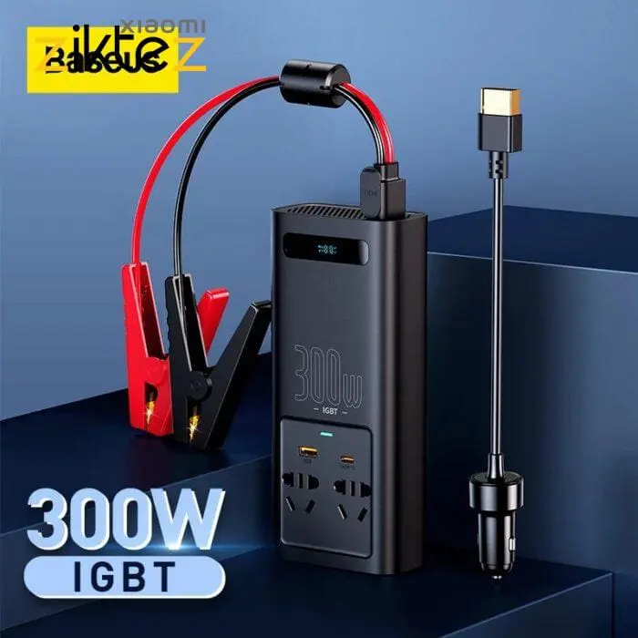 مبدل اینورتر برق خودرو باسئوس 300 وات  Baseus IGBT CI30-02 Power Inverter CGNB010101 (اورجینال با گارانتی) - Image 4