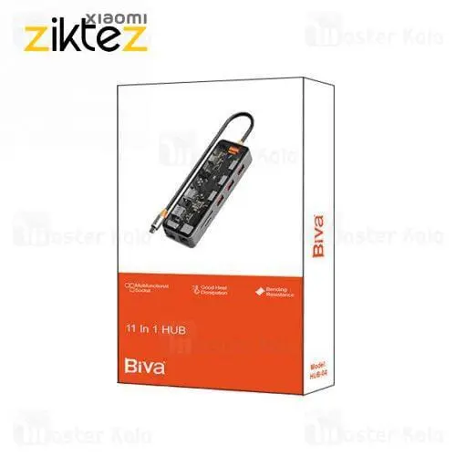 هاب 11 پورت بیوا Biva HUB-04 Type-C 11 in 1 Docking Station (اورجینال پلمپ با گارانتی ارسال فوری) فروشگاه اینترنتی زیکتز