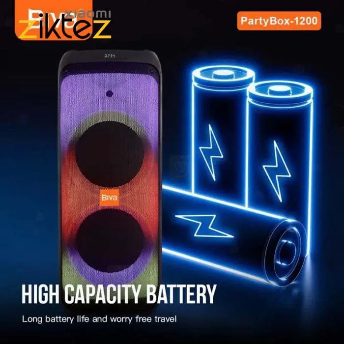 اسپیکر بلوتوث بیوا Biva Party Box 1200 توان 1200 وات (اورجینال با گارانتی) - Image 4