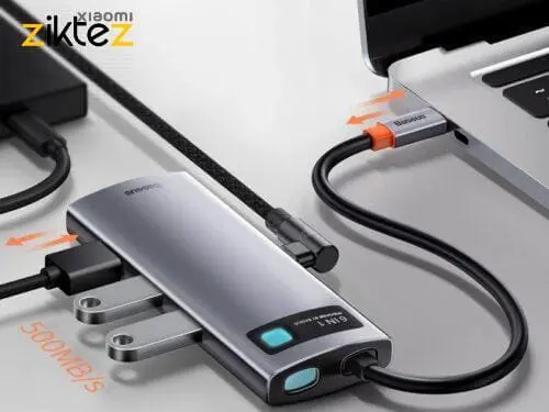 هاب بیسوس 6 پورت توان 100 وات مدل Baseus HUB CAHUB-CW0G (اورجینال با گارانتی) فروشگاه اینترنتی زیکتز