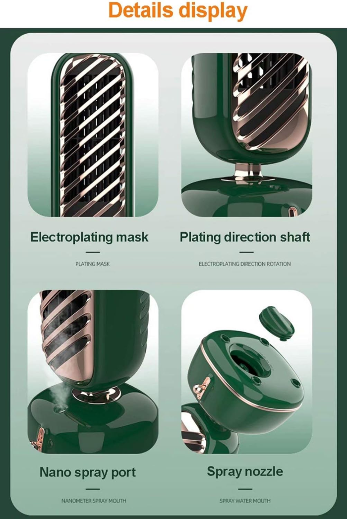پنکه شیائومی مه پاش رومیزی مدل Xiaomi zolele Humidifier desktp fan TF001 (اورجینال) - Image 13