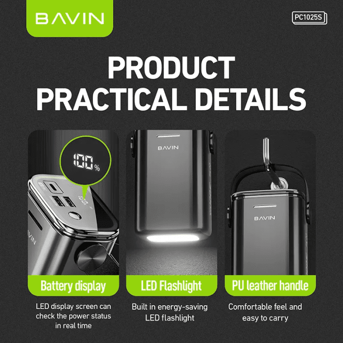 پاوربانک 30000 باوین 22.5وات Bavin PC1025S Power Bank (اورجینال ارسال فوری) - Image 9