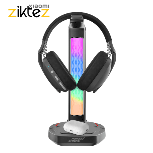 استند شارژر وایرلس هدفون پرودو Porodo PDX527 Headphone Stand and Wireless Charging (اورجینال ارسال فوری) فروشگاه اینترنتی زیکتز
