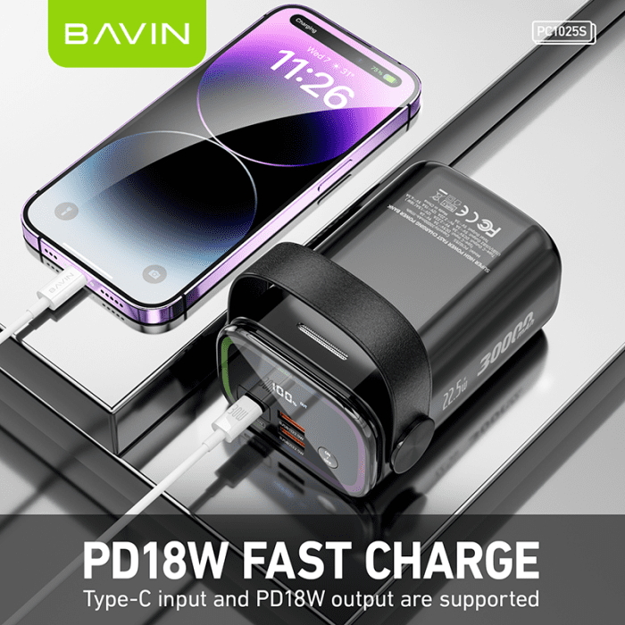پاوربانک 30000 باوین 22.5وات Bavin PC1025S Power Bank (اورجینال ارسال فوری) - Image 8