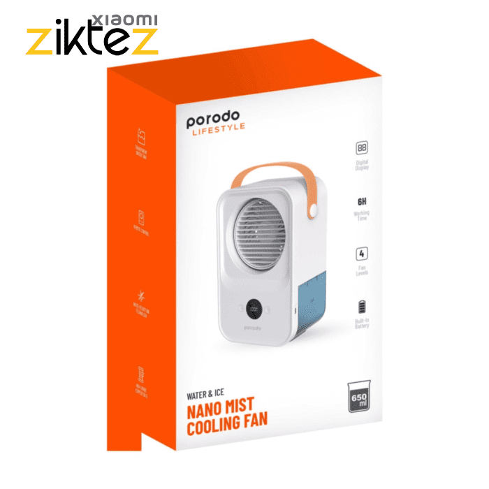 پنکه و کولر رومیزی شارژی پرودو Porodo PD-LSACF Nano Mist Cooling Fan (اورجینال ارسال فوری) - Image 5