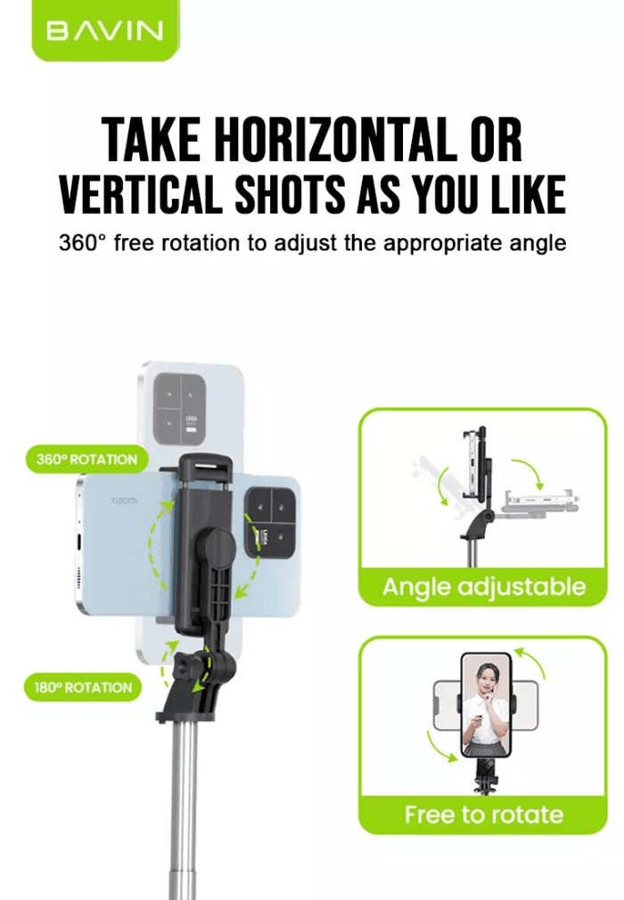مونوپاد و سه پایه شاتر دار باوین Bavin AP-10 Selfie Stick (اورجینال ارسال فوری) - Image 5