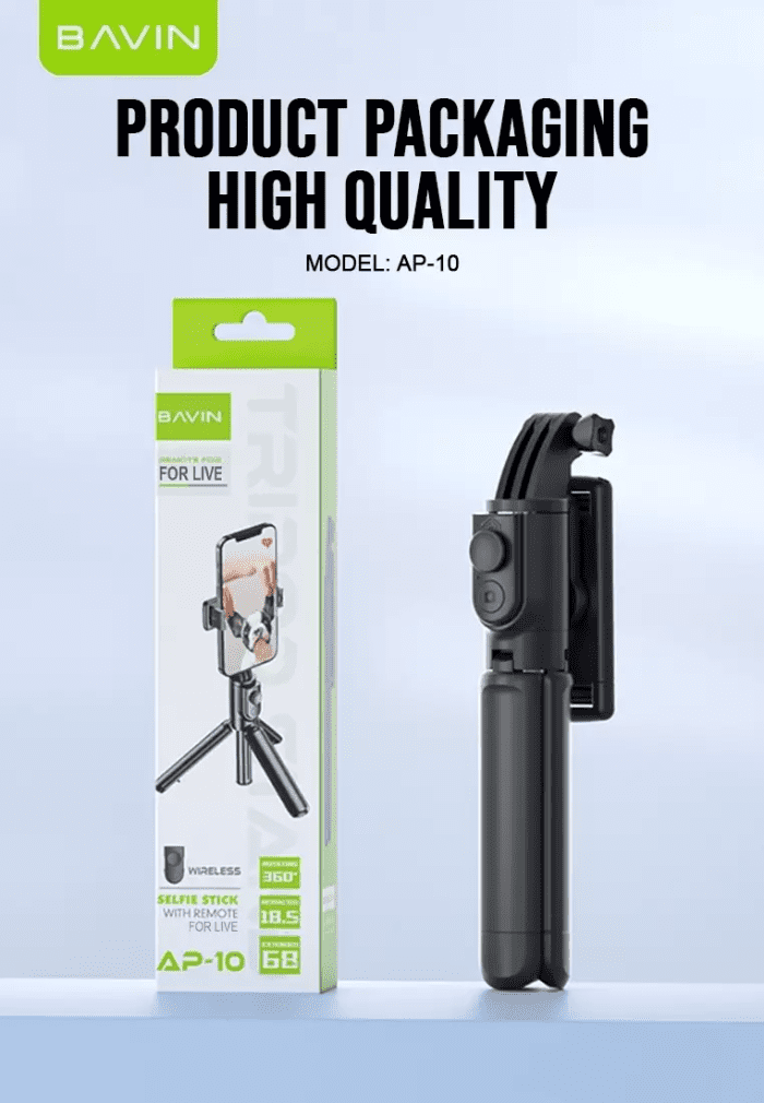 مونوپاد و سه پایه شاتر دار باوین Bavin AP-10 Selfie Stick (اورجینال ارسال فوری) - Image 3