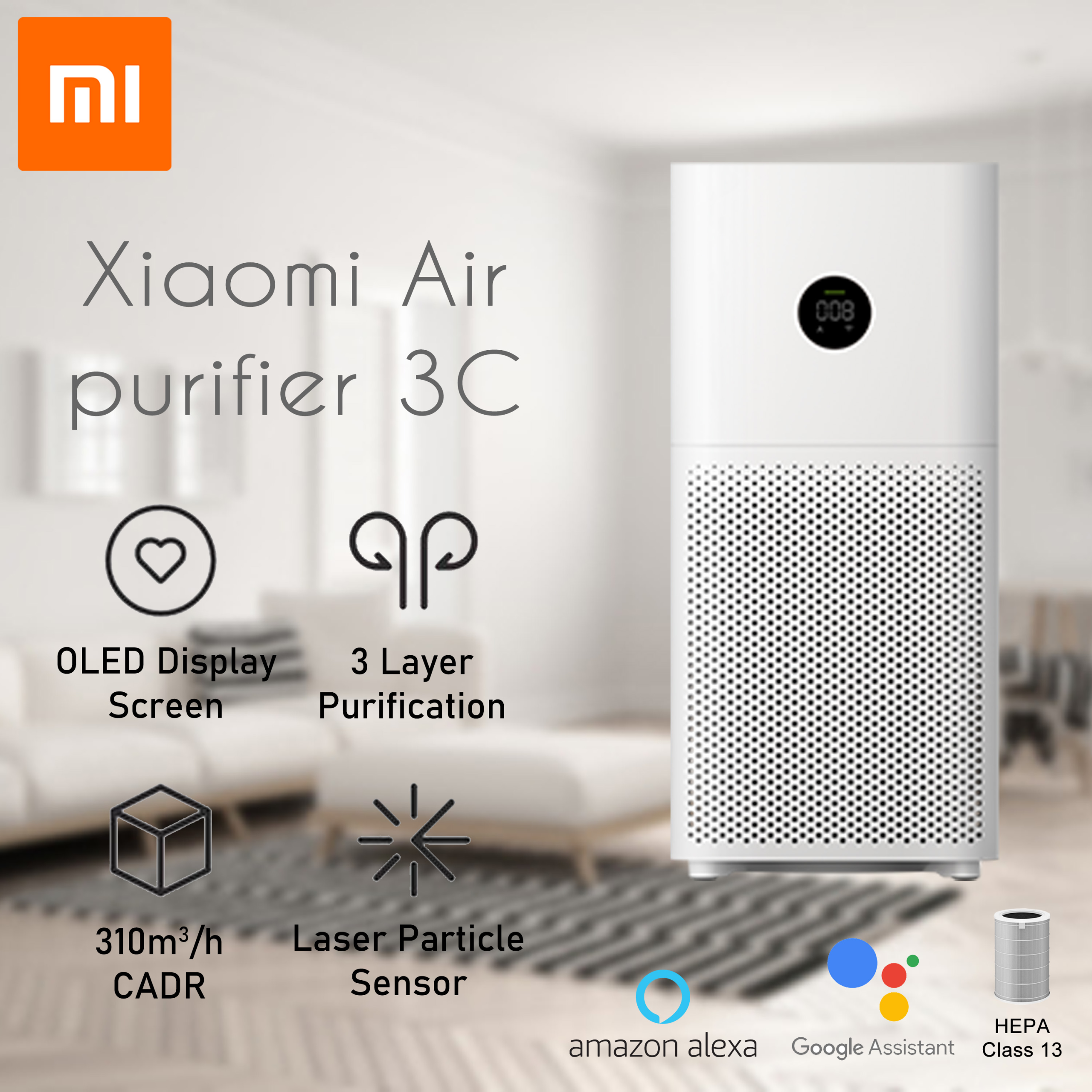 قوی ترین بهترین دستگاه تصفیه هوا شیائومی پرقدرت Xiaomi Air Purifier 3C
