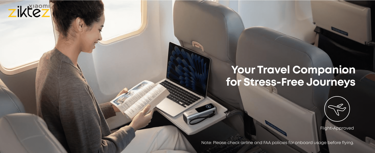 پاوربانک انکر 25000 میلی آمپر مدل A1695 Zolo با توان 165 وات و کابل داخلی USB-C