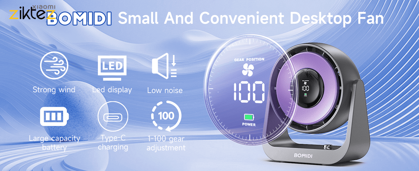 پنکه شارژی رومیزی شیائومی پر قدرت هوشمند Xiaomi powerful fan2
