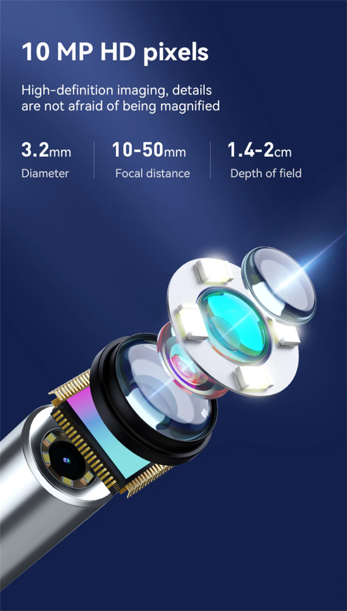 گوش پاک‌کن هوشمند حرفه ای ۴ کاره visual ear pick tweezers 10MP HD
