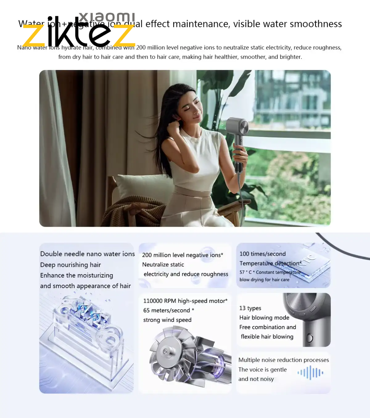 سشوار حرفه ای شیائومی میجیا مدل Xiaomi Mijia H701 Hair Dryer