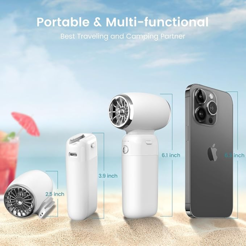 جت فن و پاور بانک پنکه دستی چند کاره گرین لاین مدل Green Lion GNMFPBFANWH (اورجینال)