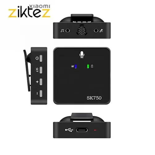 میکروفن بی سیم مدل دو کانال wireless microphone SK750 بسته 3 عددی