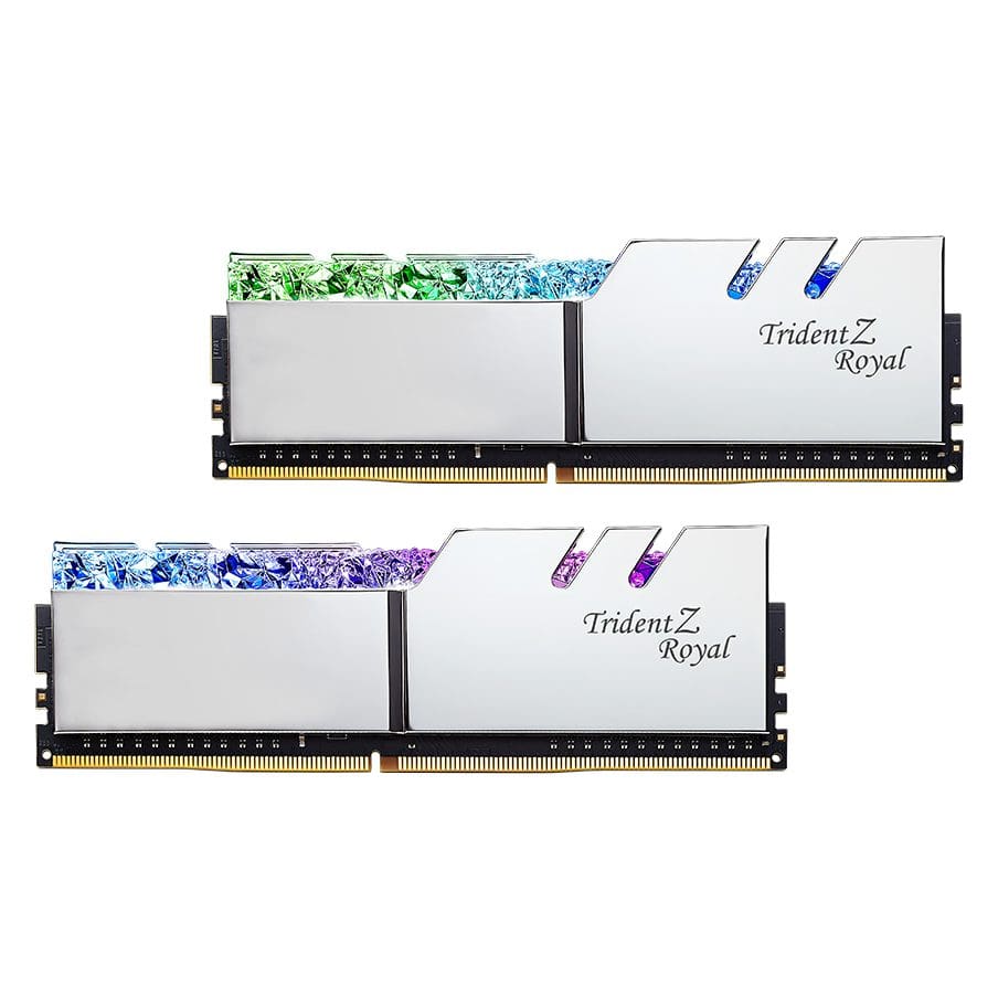 رم دسکتاپ DDR4 دو کاناله 4000 مگاهرتز CL18 جی اسکیل مدل Trident Z Royal Silver ظرفیت 16 گیگابایت