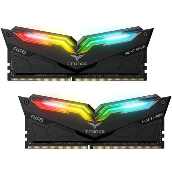 رم دسکتاپ DDR4 دو کاناله 3200 مگاهرتز CL16 تیم گروپ مدل T-Force Night Hawk RGB ظرفیت 16 گیگابایت