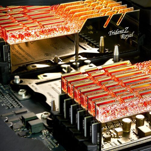 رم دسکتاپ DDR4 دو کاناله 3000 مگاهرتز CL16 جی اسکیل مدل Trident Z Royal GOLD ظرفیت 32 گیگابایت