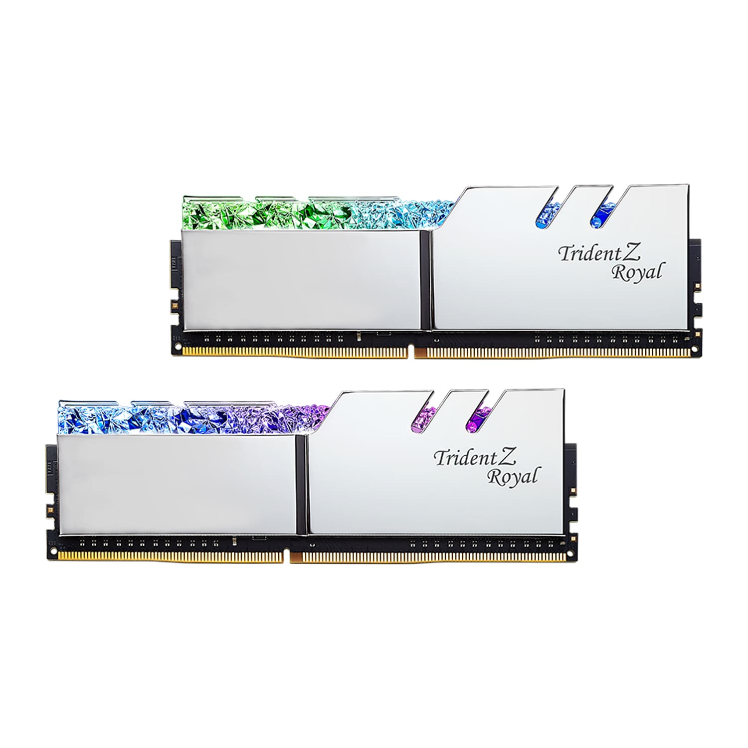 رم دسکتاپ DDR4 دو کاناله 3200 مگاهرتز CL16 جی اسکیل مدل Trident Z Royal Silver ظرفیت 16 گیگابایت