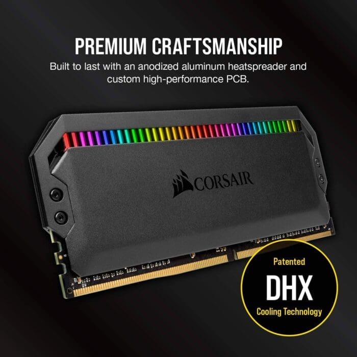 رم دسکتاپ DDR4 چهار کاناله 3600 مگاهرتز CL18 کورسیر مدل Dominator Platinum RGB ظرفیت 64 گیگابایت