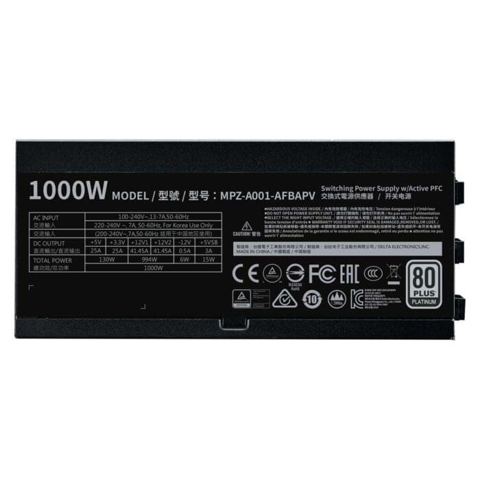 منبع تغذیه کامپیوتر کولر مستر مدل V1000 PLATINUM