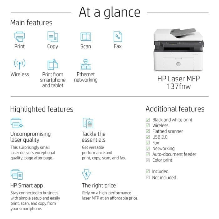 پرینتر چندکاره لیزری اچ پی مدل Laser MFP 137fnw