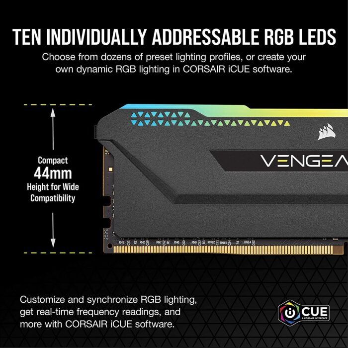 رم دسکتاپ DDR4 چهار کاناله 3600 مگاهرتز CL18 کورسیر مدل Vengeance RGB Pro SL ظرفیت 64 گیگابایت