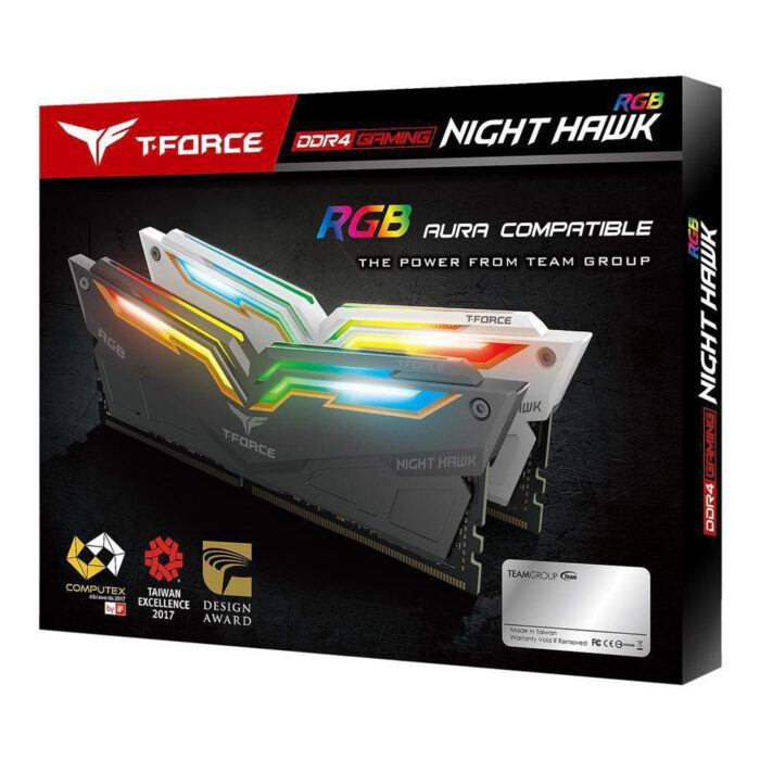 رم دسکتاپ DDR4 دو کاناله 3200 مگاهرتز CL16 تیم گروپ مدل T-Force Night Hawk RGB ظرفیت 32 گیگابایت