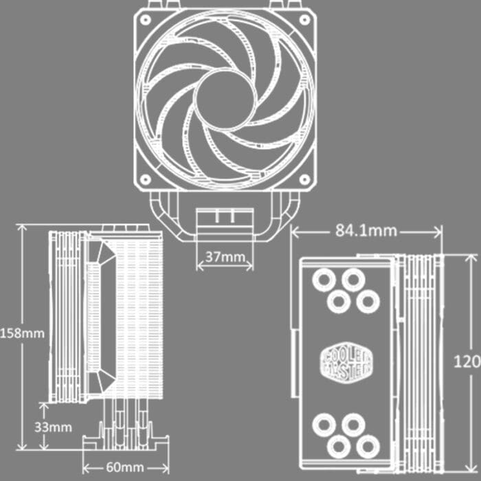 خنک کننده پردازنده کولر مستر مدل HYPER 212 SPECTRUM RGB