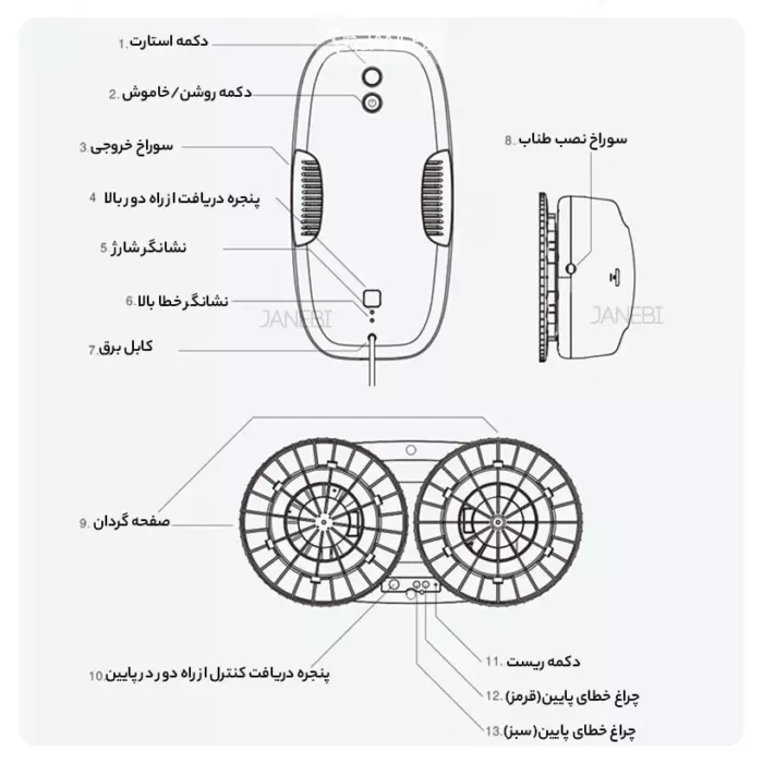 شیشه شور ربات شیشه پاکن شیائومی Xiaomi Hutt DDC55 Window Cleaning Robot DDC55 فروشگاه اینترنتی زیکتز