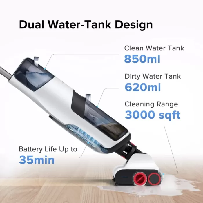 جارو برقی آب و خاک شیائومی RoboRock Dyad Cordless Wet Dry - Image 5