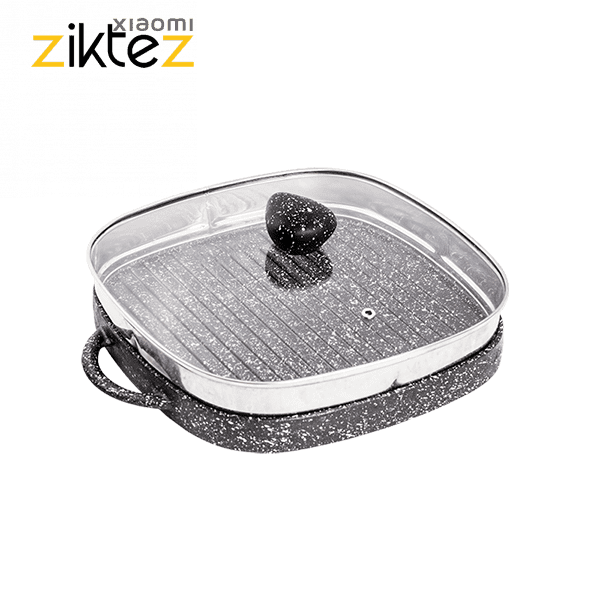 تابه گریل چدن نالینو دو طرفه مدل nalino Lorenza سایز 28 (با درب شیشه اورجینال با گارانتی) فروشگاه اینترنتی زیکتز