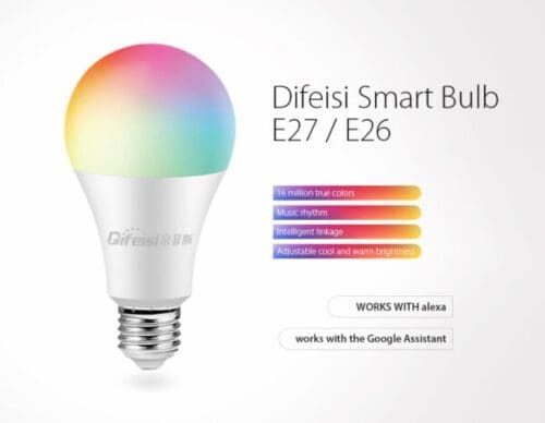 لامپ هوشمند شیائومی Xiaomi Difeisi Wi-Fi Smart Bulb Multi Color A60-Bulb E27 DFS-EC-0001 چند رنگ