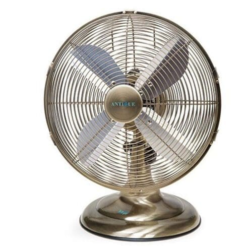 پنکه آنتیک رومیزی بدنه فلزی پارس خزر مدل آنتیک سایز 12 اینچ برنز ـ سبز
