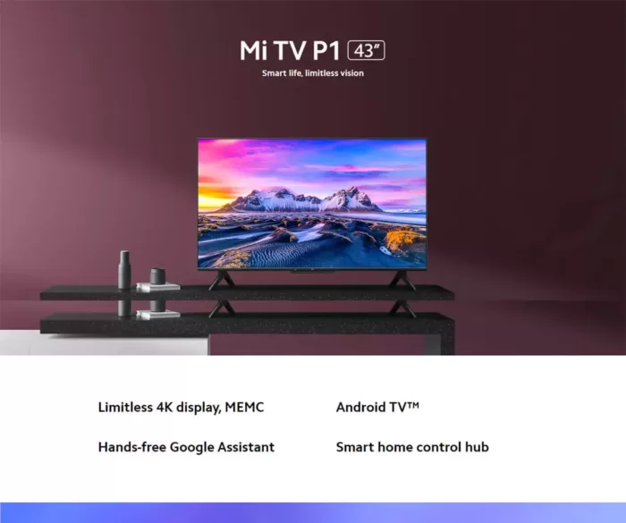 تلویزیون هوشمند شیائومی Mi TV P1 L43M6-6AEU نمایشگر 43 اینچ ا Mi TV P1 43 4K Android TV L43M6-6AEU با گارانتی و پشتیبانی 24 ساعت رایگان فروشگاه اینترنتی زیکتز