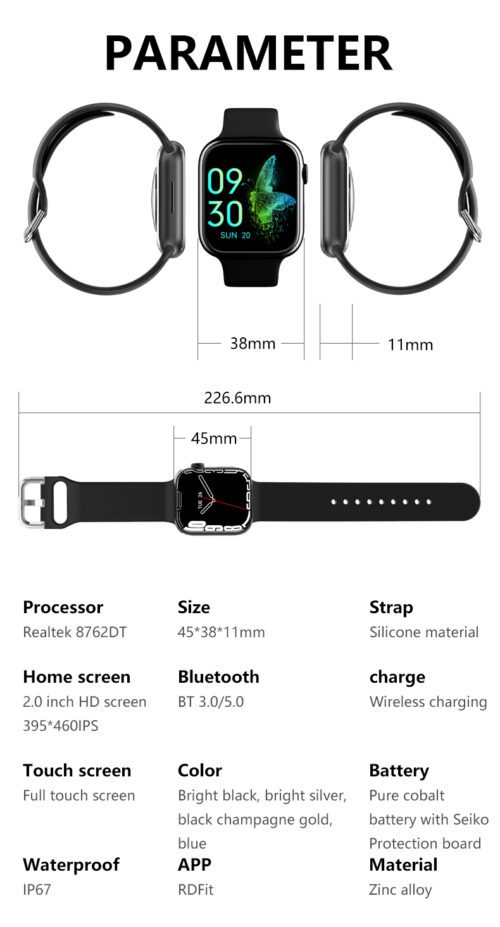 ساعت هوشمند مدل S8 PLUS با گارانتی Pink-silner-black فروشگاه اینترنتی زیکتز