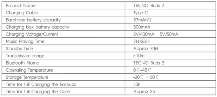 هدفون بلوتوثی Tecno TWS Earphone  BD03 سفید ـ مشکی  اورجینال با گارانتی - Image 8