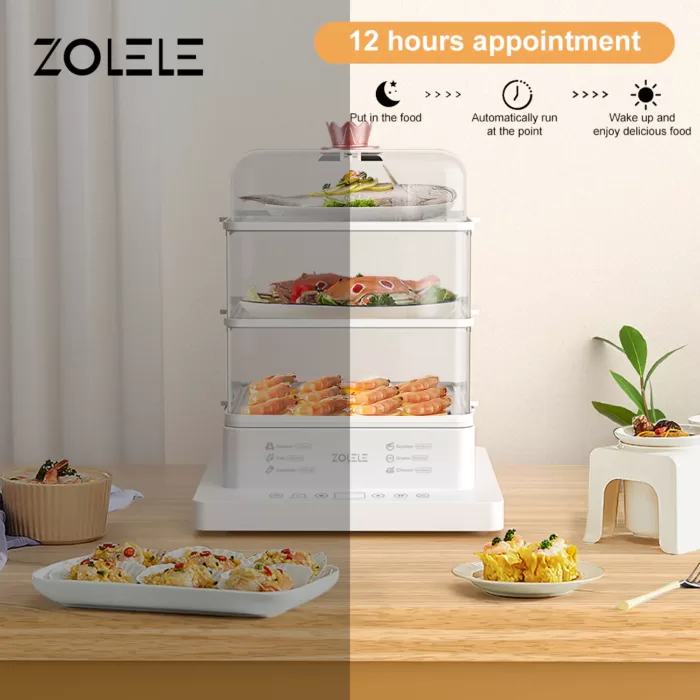 بخارپز برقی سه لایه Zolele ZM100 (پلمپ اورجینال ارسال فوری) فروشگاه اینترنتی زیکتز