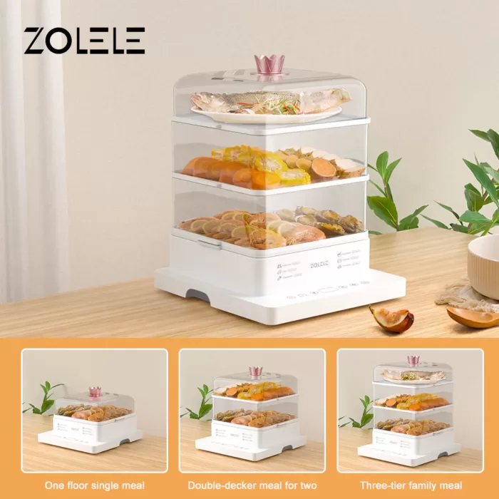 بخارپز برقی سه لایه Zolele ZM100 (پلمپ اورجینال ارسال فوری) فروشگاه اینترنتی زیکتز