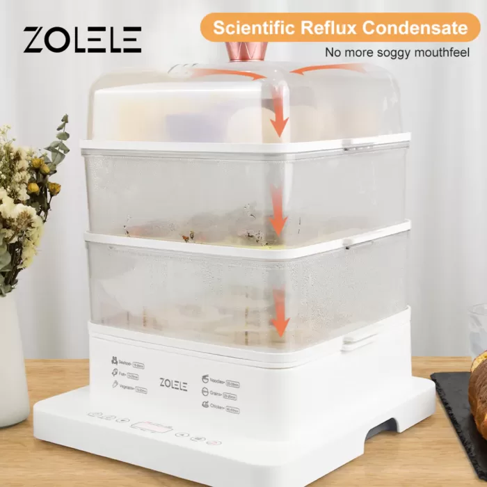 بخارپز برقی سه لایه Zolele ZM100 (پلمپ اورجینال ارسال فوری) - Image 7